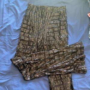 High waist sequin, flare pants